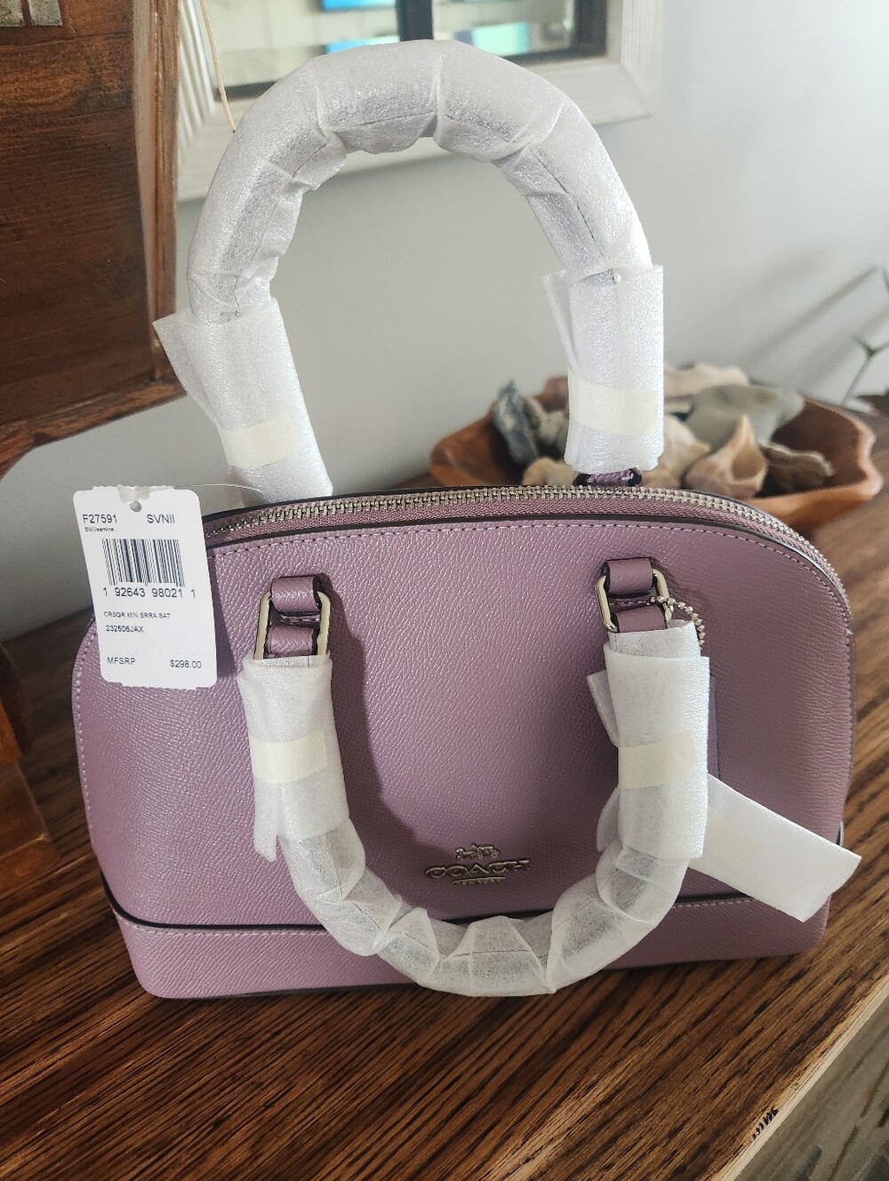 Coach Lilac Pebbled Leather Dome Satchel